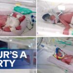 ‘One of the world’s rarest births’: Australian family's quadruplet joy | 9 News Australia